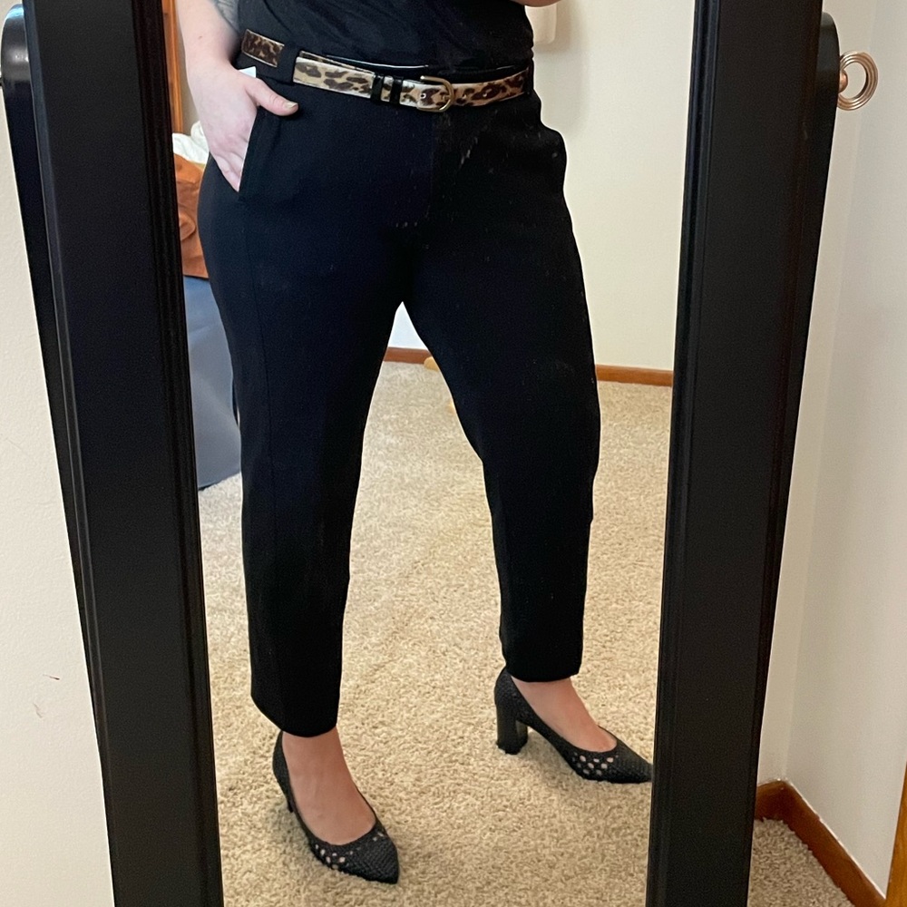 LOFT Modern Black Cropped Trouser